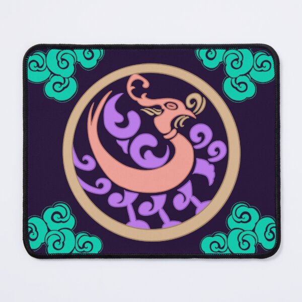 Item preview, CKorean Phoenix Roundel Art Print, Dark Purple Teal Pattern, Mystical Korean Folk Art designed and sold by DaHaeStudio.