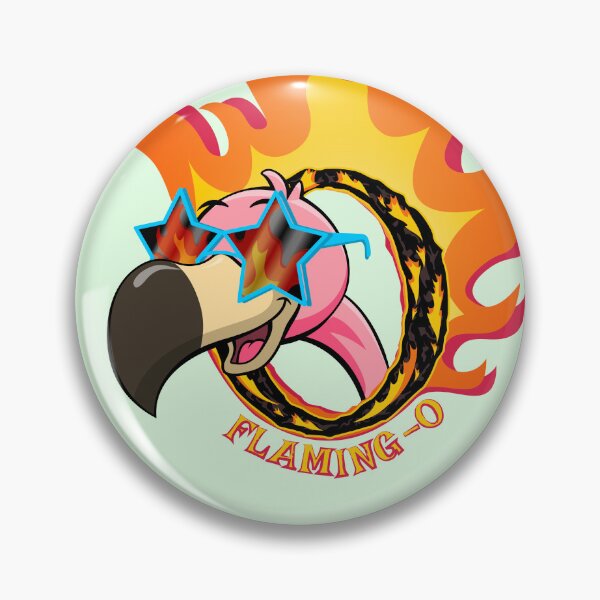 Item preview, Pink flamingo pokes head through a flaming O! designed and sold by JRDoesDesign-82.