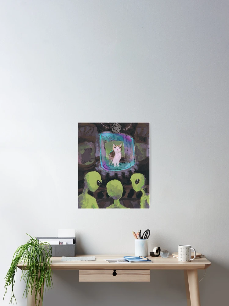 Thumbnail 2 of 3, Poster, Alien Cat Ritual designed and sold by RobinWaverly.