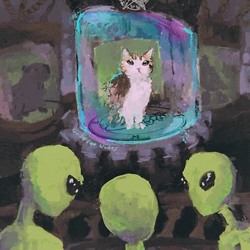Artwork thumbnail, Alien Cat Ritual by RobinWaverly