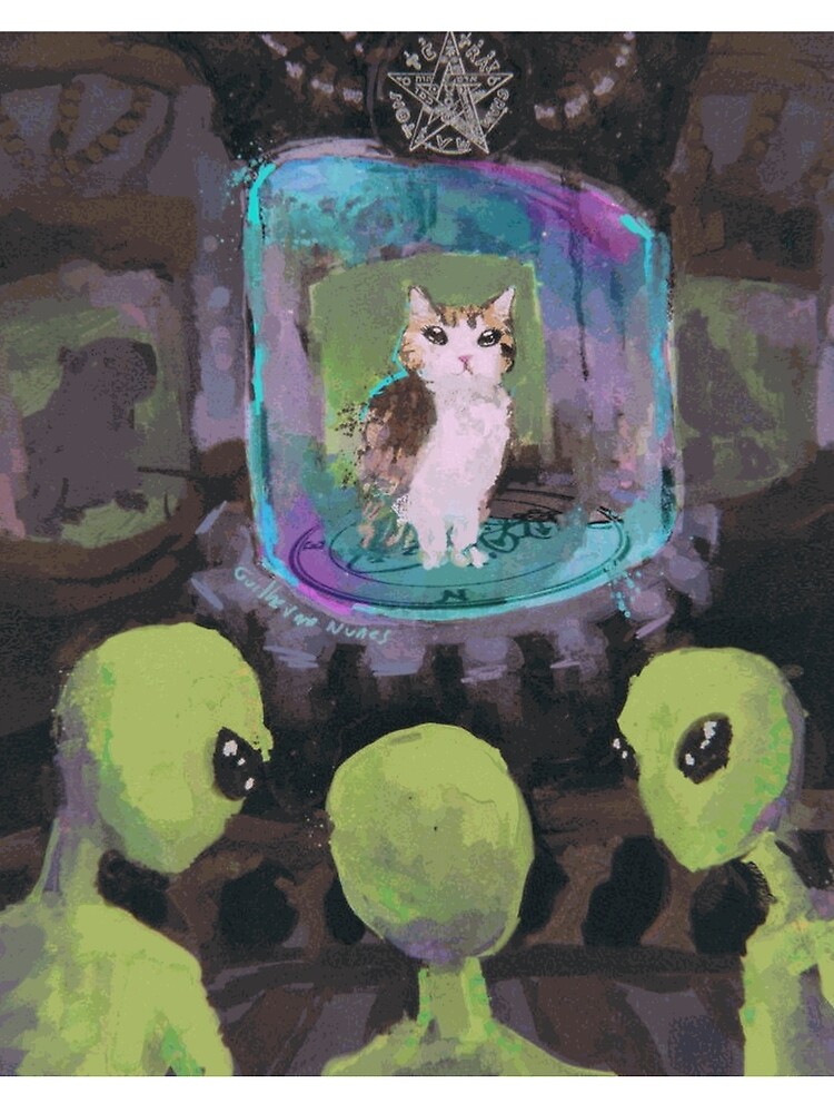 Thumbnail 3 of 3, Scarf, Alien Cat Ritual designed and sold by RobinWaverly.