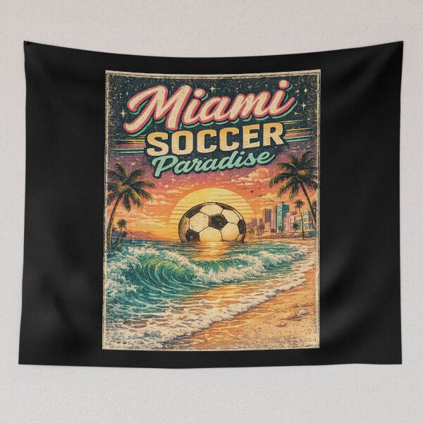 Item preview, Miami Soccer Paradise Retro Florida Travel Shirt | Vintage Beach Soccer Design designed and sold by Globalcitytees.