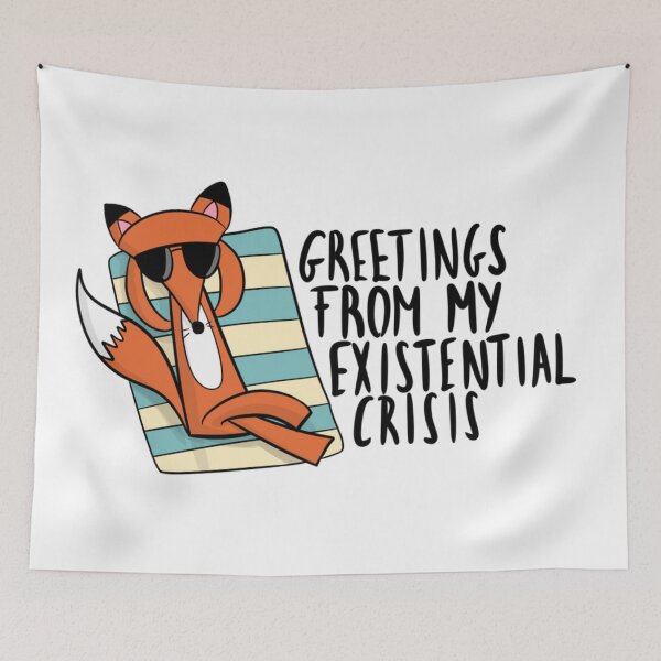 Item preview, Greetings From My Existential Crisis Funny Fox designed and sold by DesignFreakArt.
