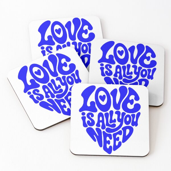 Item preview, Blue Groovy Love Is All You Need Heart Typography designed and sold by FaizArtShop.