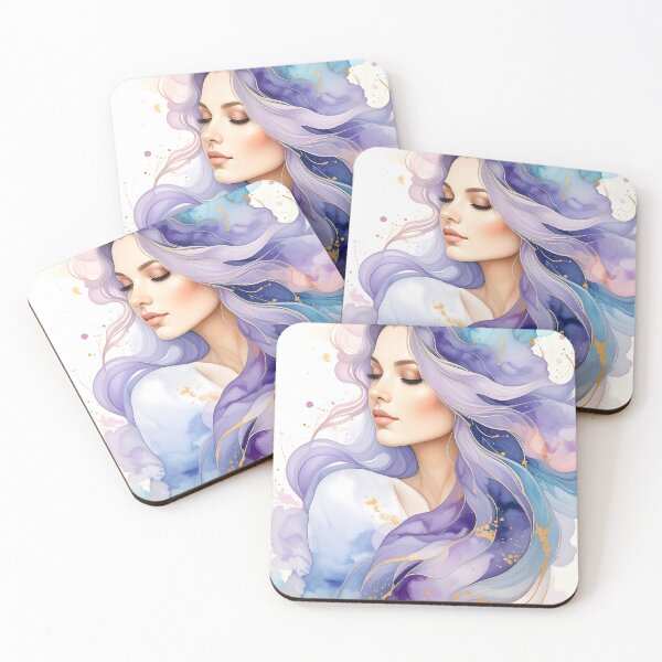 Item preview, Ethereal Watercolor Goddess Gold Foil designed and sold by ToxicInkArt.