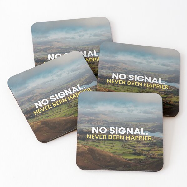 Item preview, No Signal, never been happier | Outdoors motivational sayings designed and sold by Amber Sky Creations.
