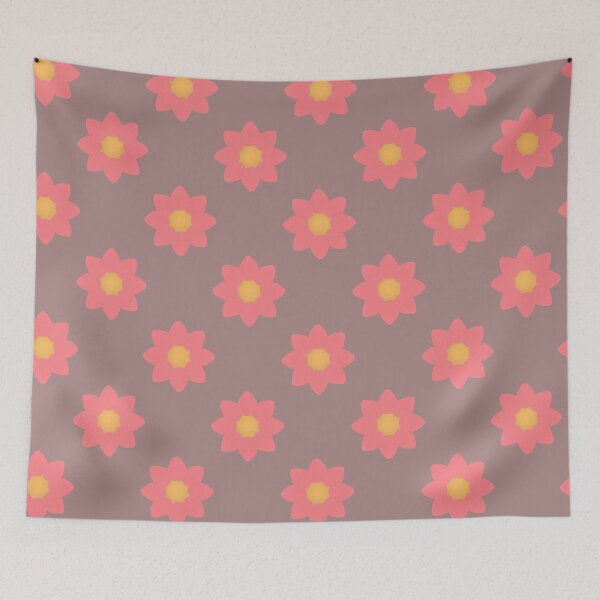 Item preview, Retro Pink Flower Pattern designed and sold by Farnwirbel – Art.