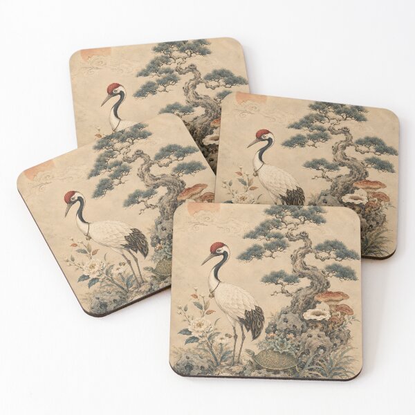 Item preview, Crane, Pine & Turtle Sipjangsaeng | Korean Minhwa Wall Art designed and sold by K-Tradition.