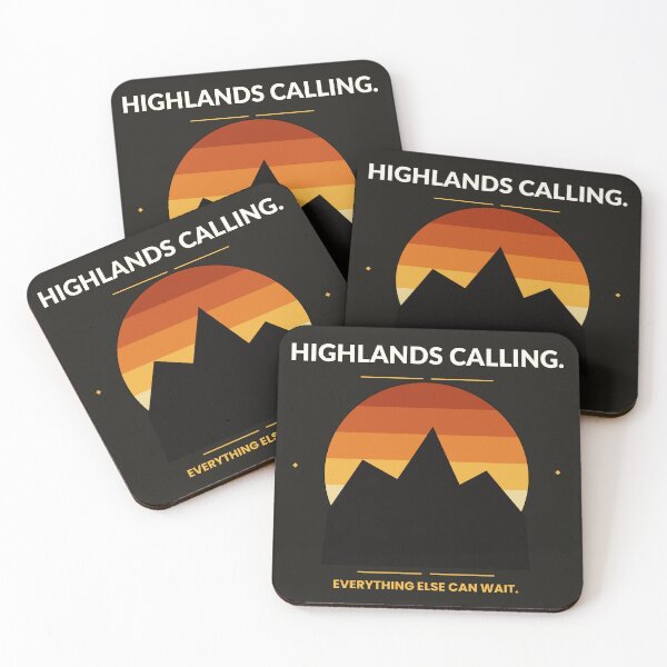 Item preview, Highlands calling, everything else can wait | Scottish sayings | Hiking designed and sold by Amber Sky Creations.