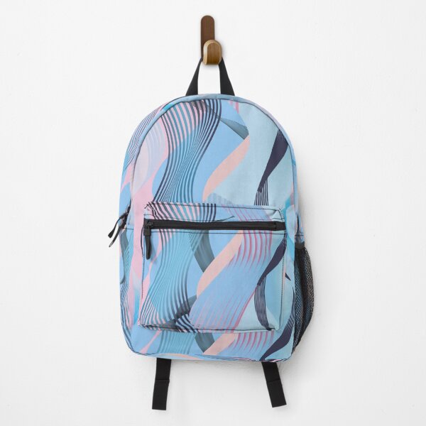 Item preview, Pastel Abstract Wave Pattern | Blue Pink Geometric Ribbon Design designed and sold by imaniko.