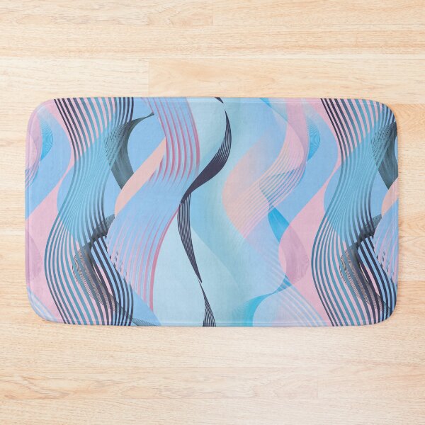 Item preview, Pastel Abstract Wave Pattern | Blue Pink Geometric Ribbon Design designed and sold by imaniko.