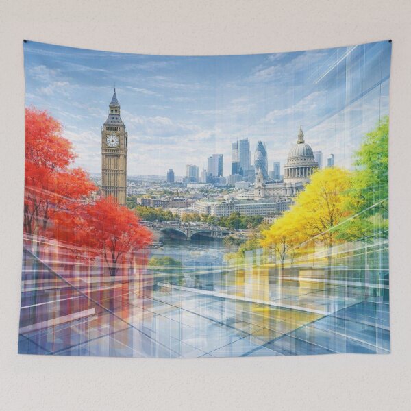 Item preview, London cityscape with colorful nature designed and sold by Sigtrix.