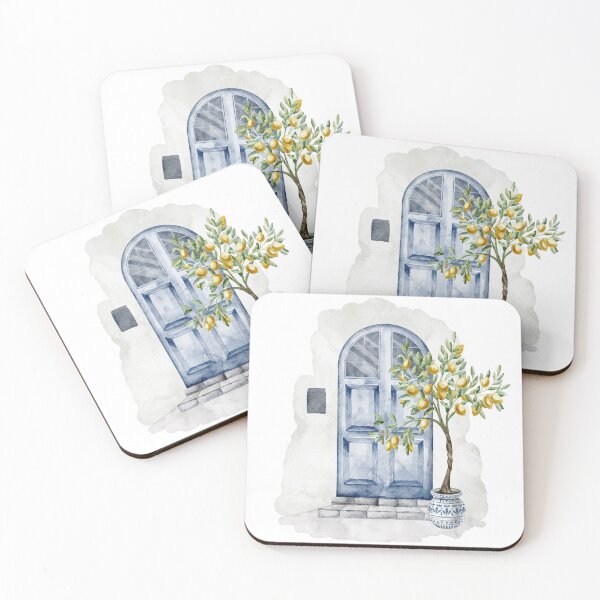 Item preview, Mediterranean Blue Door With Lemon Tree designed and sold by Alisles.