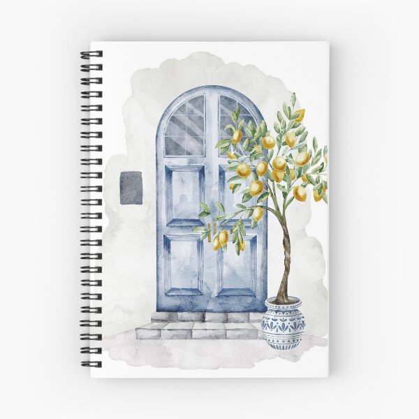 Item preview, Mediterranean Blue Door With Lemon Tree designed and sold by Alisles.