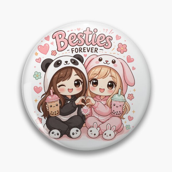 Item preview, Besties Forever Kawaii Friends | Cute Panda & Bunny Bubble Tea Design designed and sold by DreamPixelPrint.