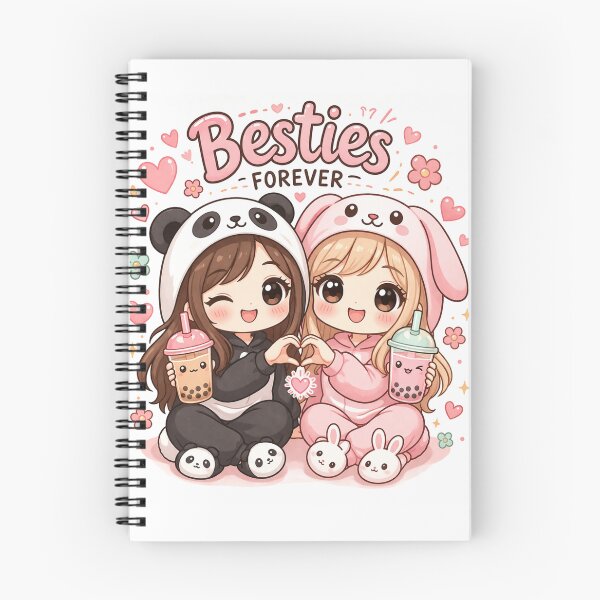 Item preview, Besties Forever Kawaii Friends | Cute Panda & Bunny Bubble Tea Design designed and sold by DreamPixelPrint.