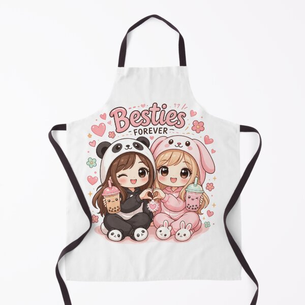 Item preview, Besties Forever Kawaii Friends | Cute Panda & Bunny Bubble Tea Design designed and sold by DreamPixelPrint.