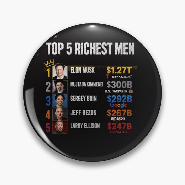 Item preview, Top 5 Wealthiest Men Ranking Thanks to Trump designed and sold by Owcomm.