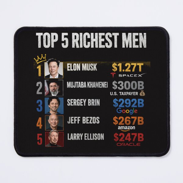 Item preview, Top 5 Wealthiest Men Ranking Thanks to Trump designed and sold by Owcomm.
