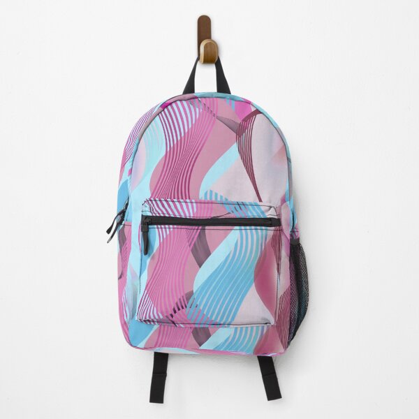 Item preview, Abstract Wavy Ribbon Pattern | Pink Blue Retro Futuristic Geometric Design designed and sold by imaniko.
