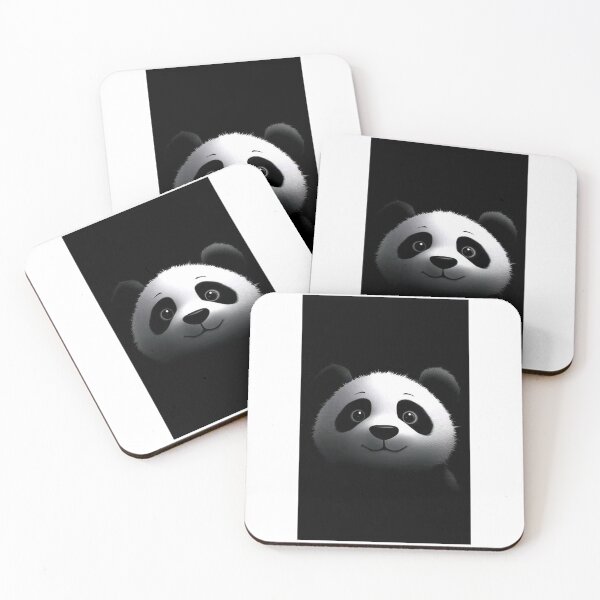 Item preview, Cute Cartoon Panda Face Glowing Black Background Art designed and sold by MEEGGOO.