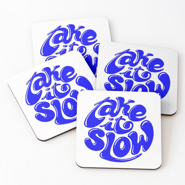 Item preview, Blue Take It Slow Glossy Bubble Typography designed and sold by FaizArtShop.