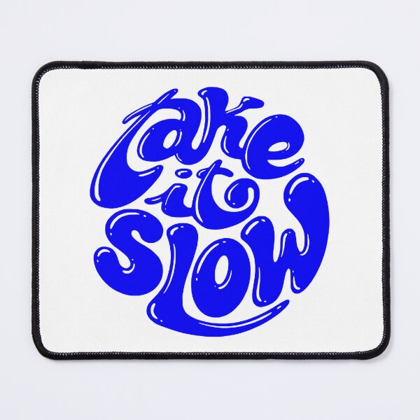Item preview, Blue Take It Slow Glossy Bubble Typography designed and sold by FaizArtShop.
