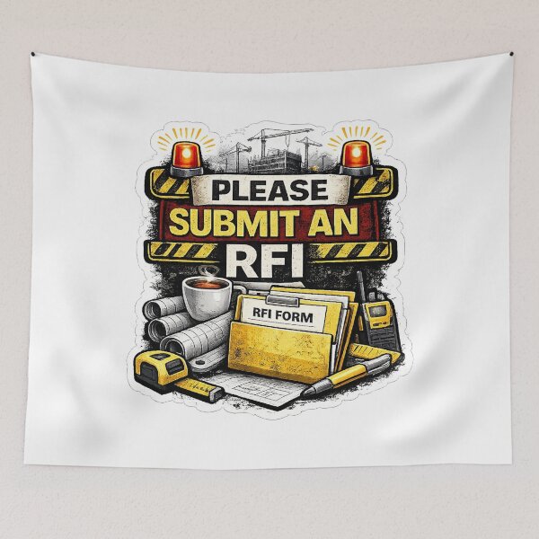 Item preview, Please Submit An RFI Funny Construction Management Design designed and sold by Arch4Design.