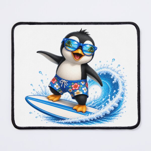 Item preview, Cute Kawaii Penguin Surfing Summer Beach Wave designed and sold by Seculinator.