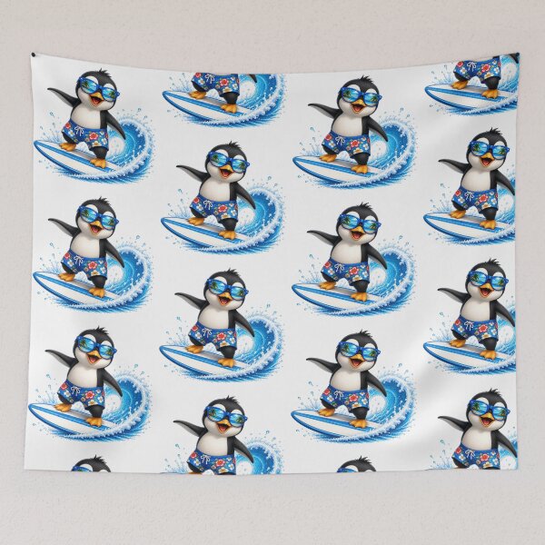 Item preview, Cute Kawaii Penguin Surfing Summer Beach Wave designed and sold by Seculinator.
