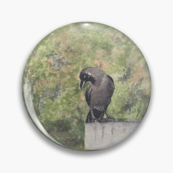 Item preview, Realistic Crow Watercolor Circular Nature Art designed and sold by Shwetamahaart.