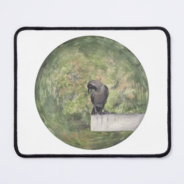 Item preview, Realistic Crow Watercolor Circular Nature Art designed and sold by Shwetamahaart.