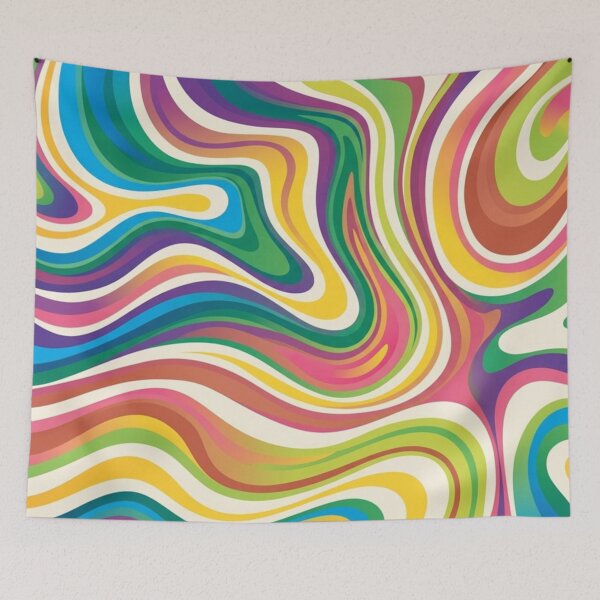 Item preview, Retro Colorful Swirl – Psychedelic Groovy Abstract Vibes designed and sold by SunnyIris.