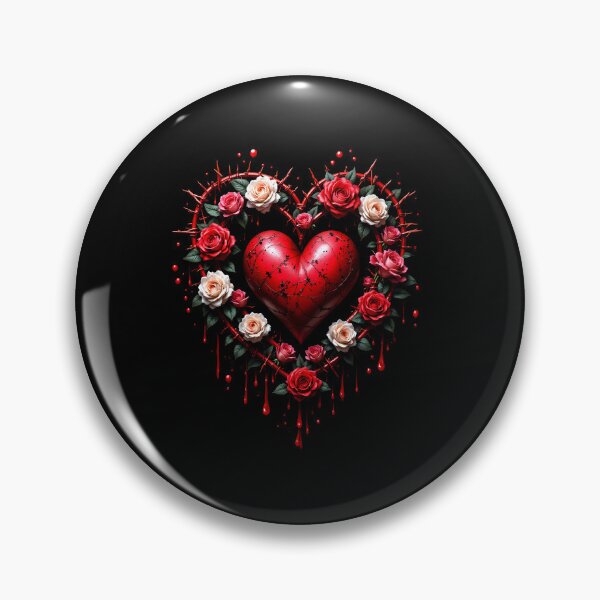 Item preview, Gothic Bleeding Heart in Barbed Wire with Roses | Dark Romance Art designed and sold by MaciejRudzinsky.