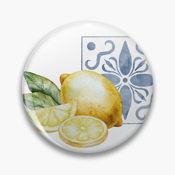 Item preview, Watercolor Lemons With Mediterranean Tile designed and sold by Alisles.