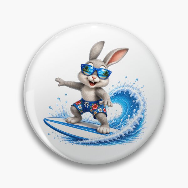 Item preview, Cute Kawaii Bunny Surfing Summer Beach Wave designed and sold by Seculinator.