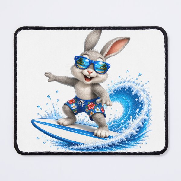 Item preview, Cute Kawaii Bunny Surfing Summer Beach Wave designed and sold by Seculinator.