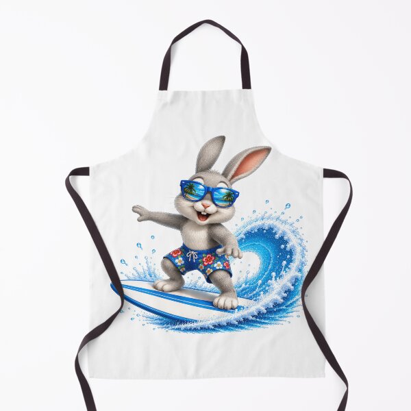 Item preview, Cute Kawaii Bunny Surfing Summer Beach Wave designed and sold by Seculinator.