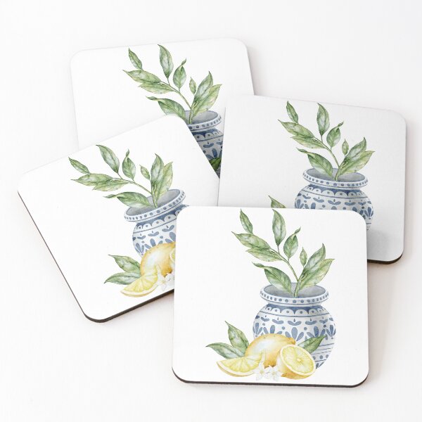 Item preview, Mediterranean Vase With Lemons Watercolor designed and sold by Alisles.