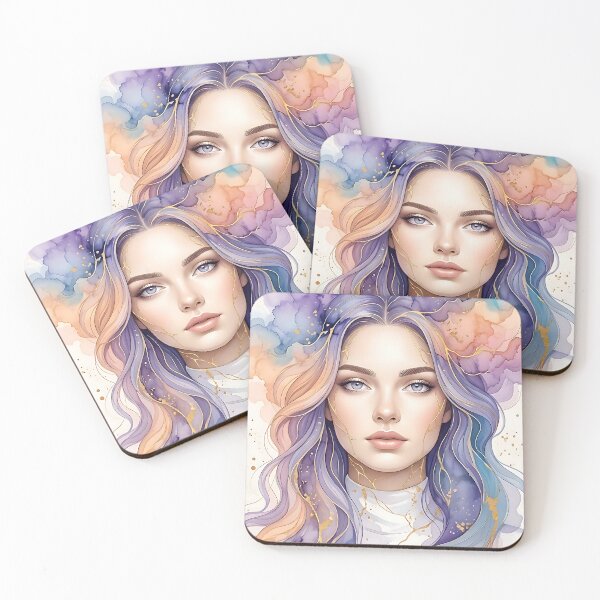 Item preview, Ethereal Watercolor Goddess Gold Foil designed and sold by ToxicInkArt.
