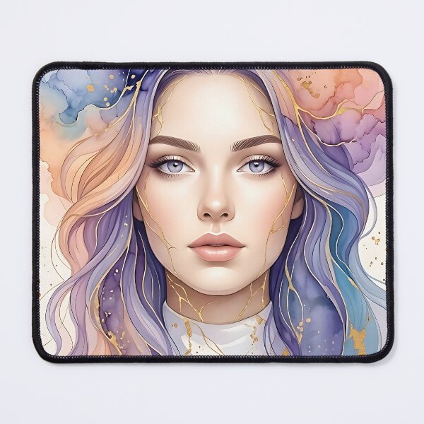 Item preview, Ethereal Watercolor Goddess Gold Foil designed and sold by ToxicInkArt.