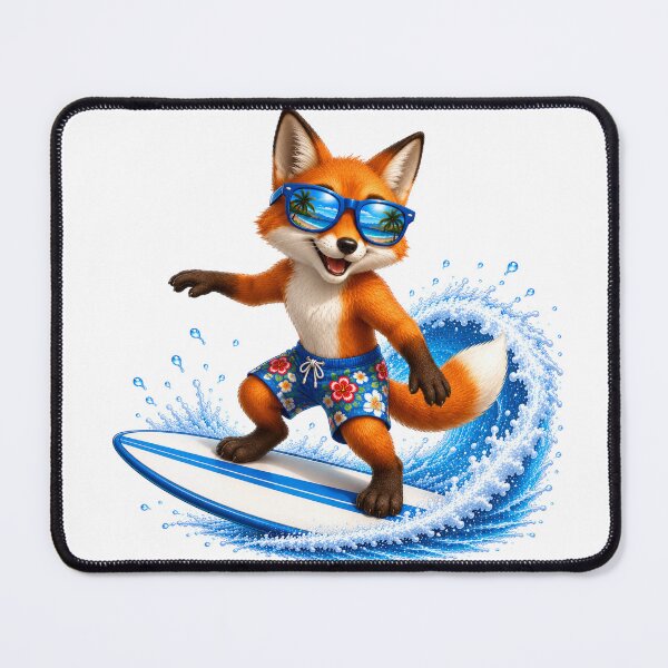 Item preview, Cute Kawaii Fox Surfing Summer Beach Wave designed and sold by Seculinator.