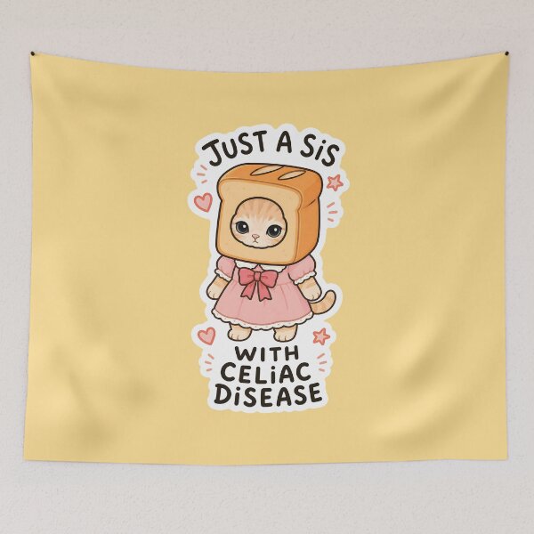 Item preview, Just A Sis With Celiac Disease - Funny Gluten Intolerance Cat Meme designed and sold by thecatcouch.