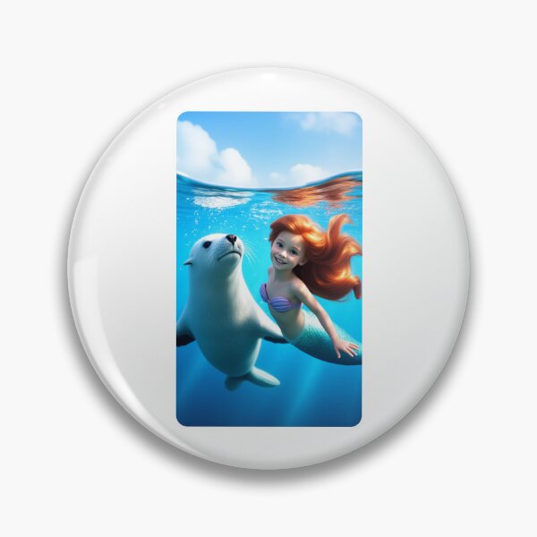 Item preview, little mermaid took a photo with a polar sea lion designed and sold by YoyoTinyWorld.