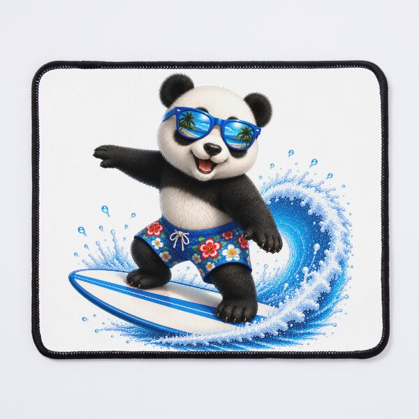 Item preview, Cute Kawaii Panda Surfing Summer Beach Wave designed and sold by Seculinator.
