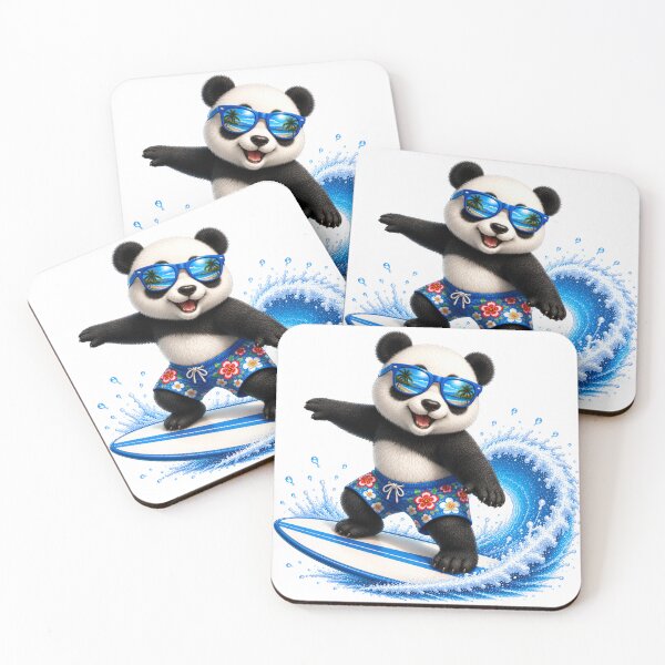 Item preview, Cute Kawaii Panda Surfing Summer Beach Wave designed and sold by Seculinator.