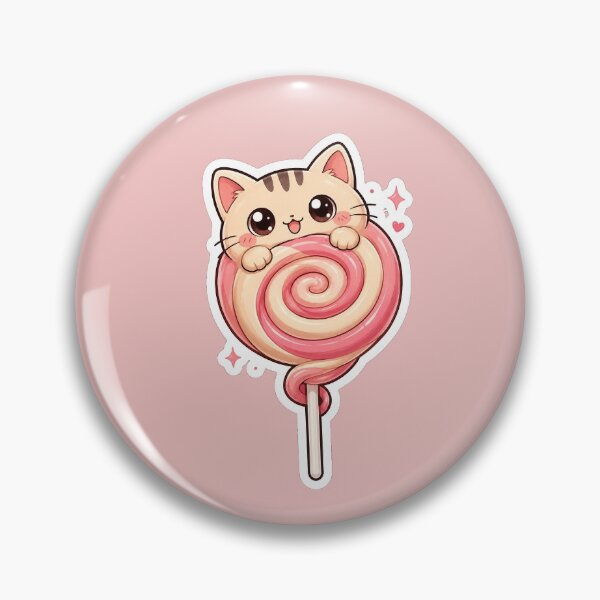 Item preview, Cute Lollipop Cat Kawaii Sticker designed and sold by MoodiePaws.