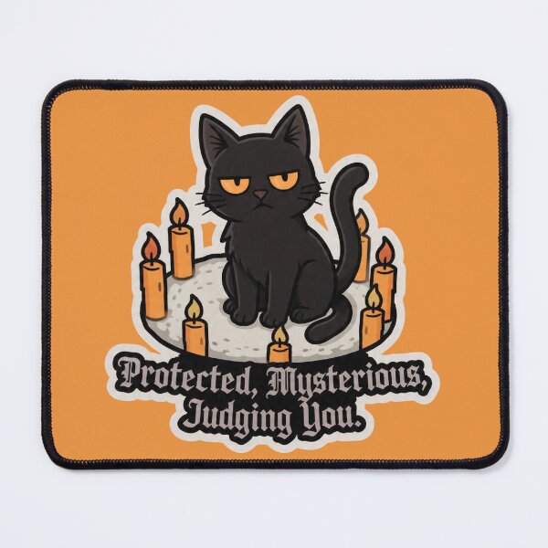 Item preview, Protected Mysterious Judging You Black Cat Candles Witchy Design designed and sold by BooDesignStudio.