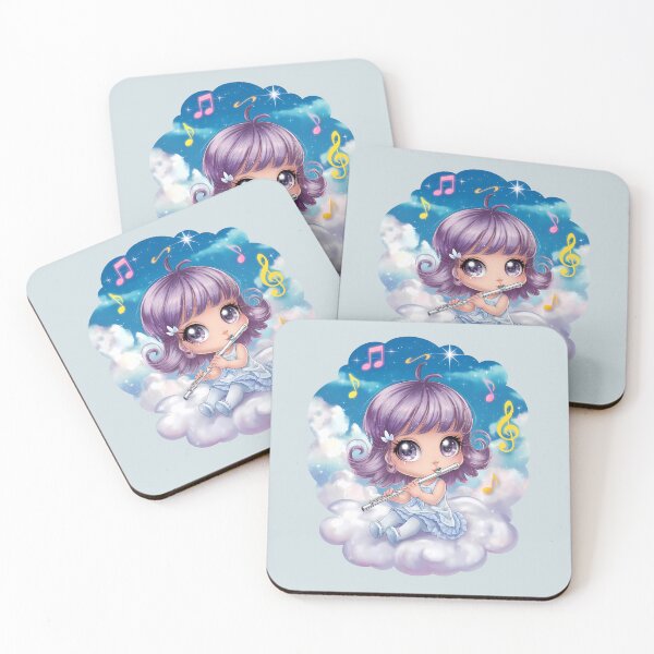 Item preview, Chibi Girl with Flute  - Cute Character Wall Art  designed and sold by Art-Arcade6.