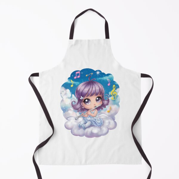 Item preview, Chibi Girl with Flute - Cute Character Wall Art designed and sold by Art-Arcade6.
